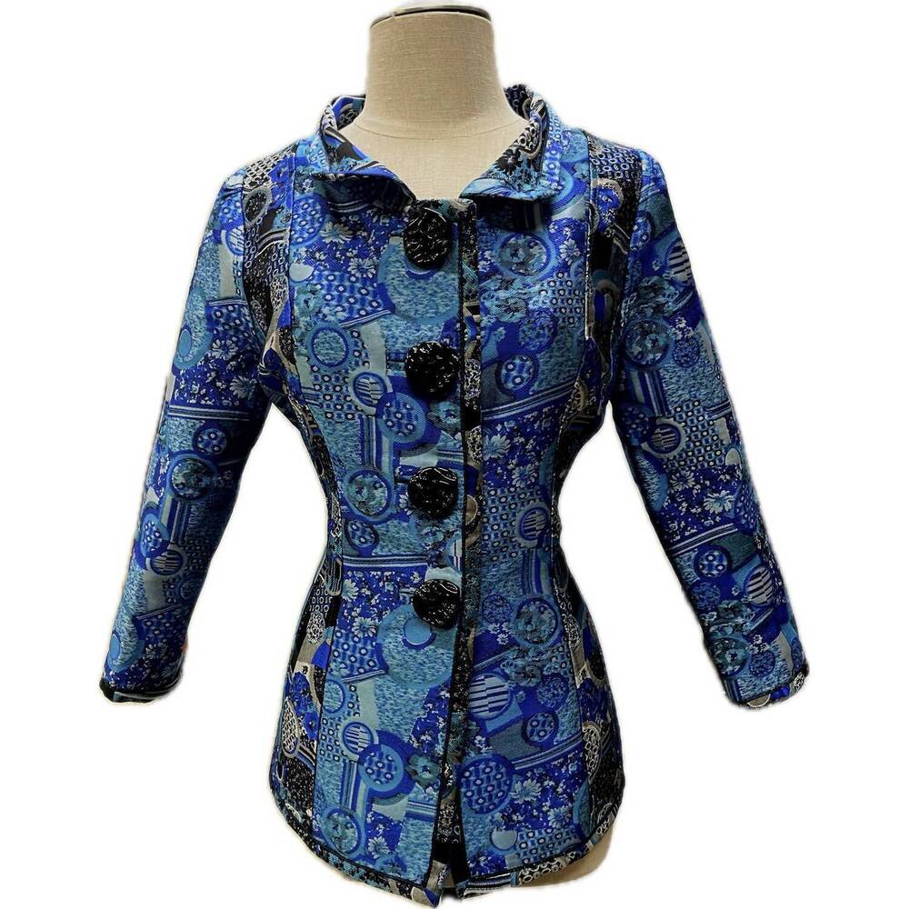 NEW AN REN gayle brocade jacket in 666blues